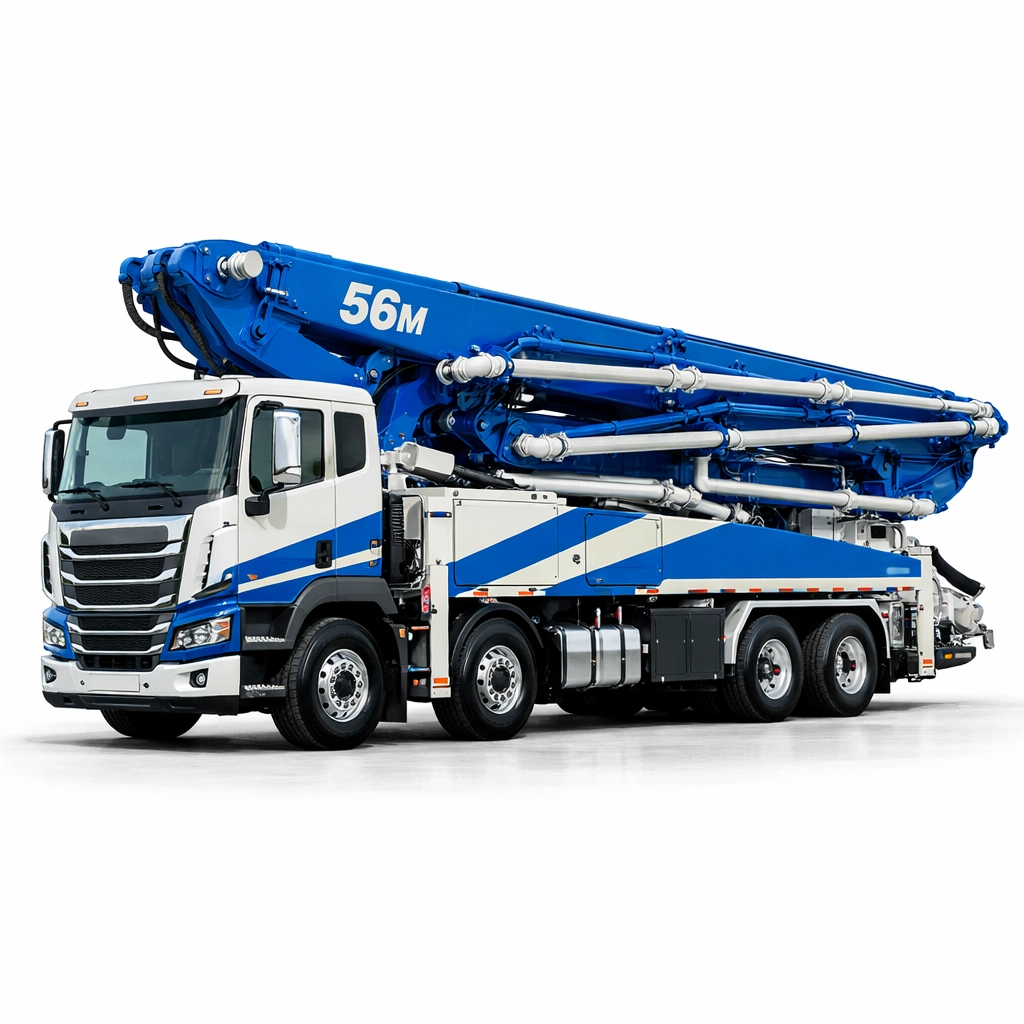 مضخة خرسانة 56 متر للايجار في السعودية - للأبراج العالية ومشاريع نيوم