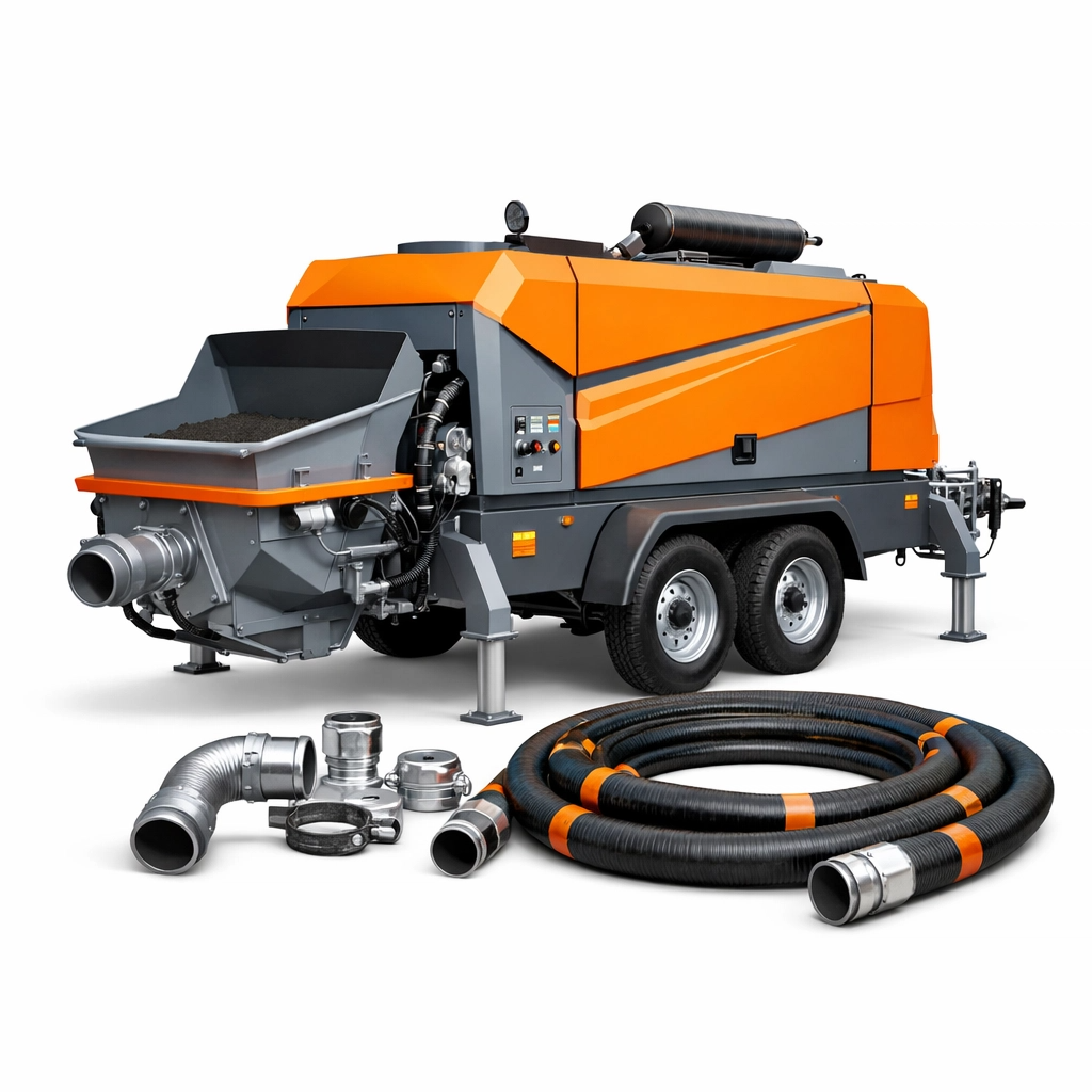 مضخة خطية للايجار في السعودية - للأماكن الضيقة والصب الأفقي الطويل