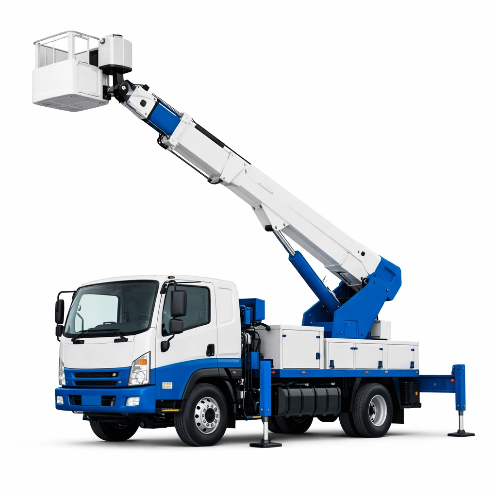Bucket crane for overhead maintenance, electrical and installation work in Saudi Arabia