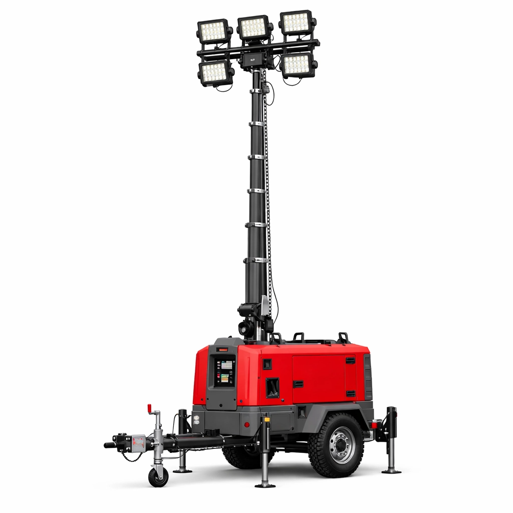 تاور لايت 8 مصابيح للايجار - برج إضاءة ديزل 8 مصابيح للمشاريع العملاقة