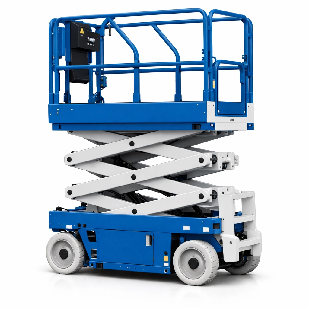 سيزر ليفت كهربائي للايجار في السعودية - رافعة مقصية للمستودعات