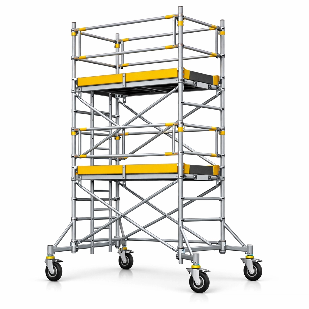 سقالات متحركة للايجار في السعودية - سقالة على عجلات للصيانة الداخلية