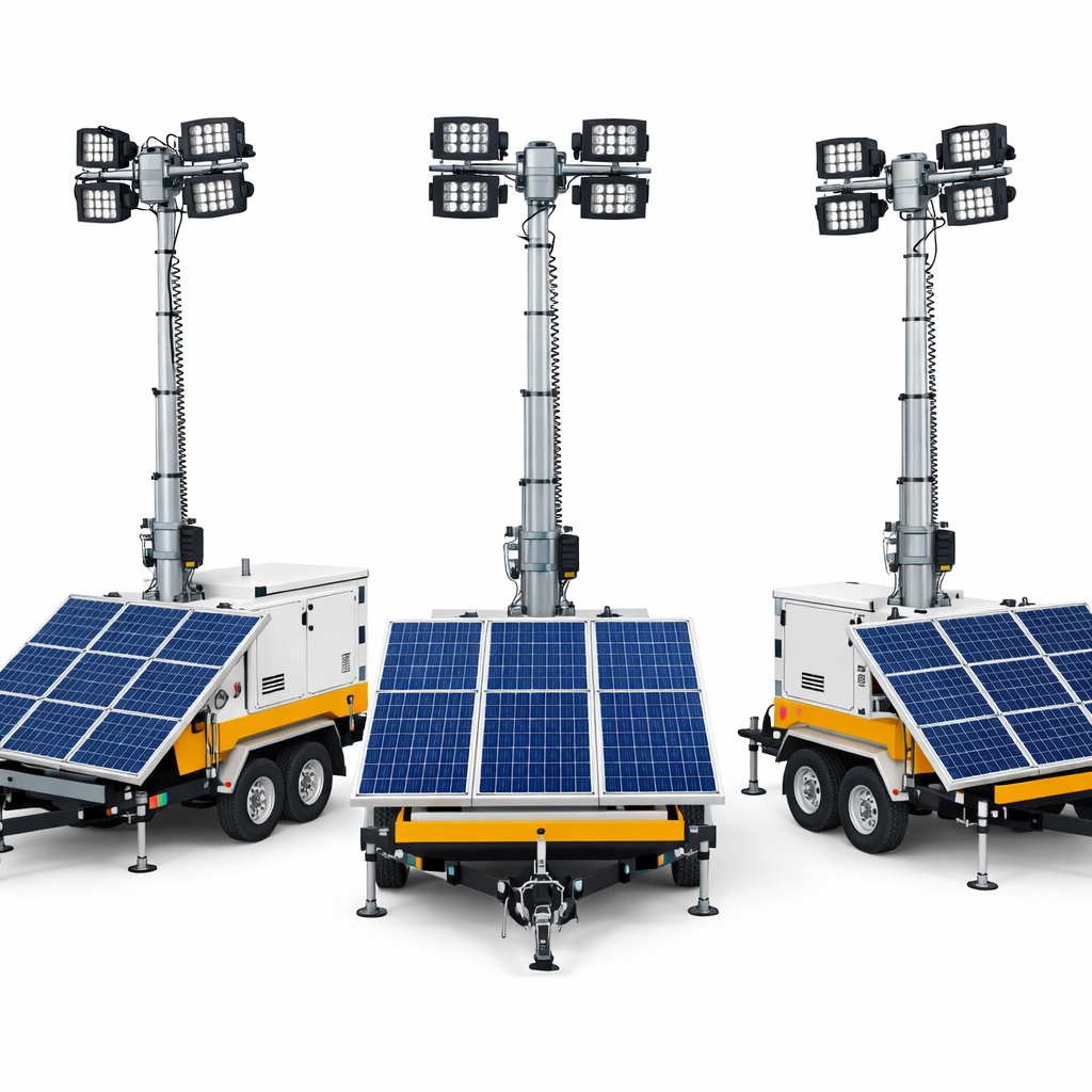 برج إضاءة بالطاقة الشمسية للايجار