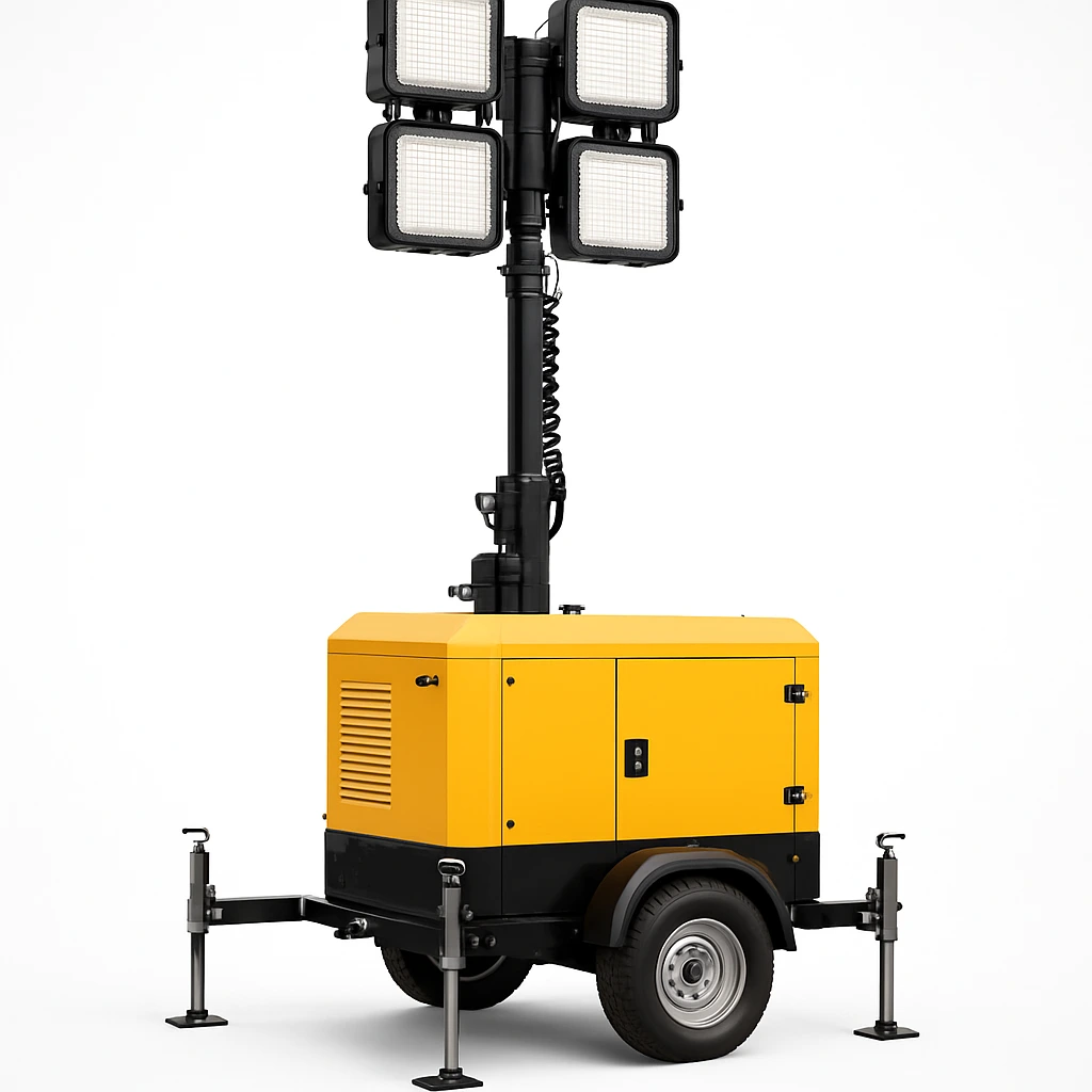 تاور لايت 4 مصابيح للايجار - برج إضاءة ديزل