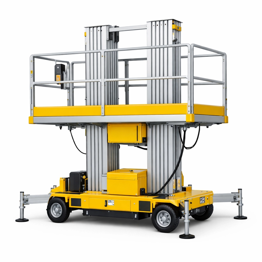 منصة رفع ثنائية العمود للايجار في الرياض